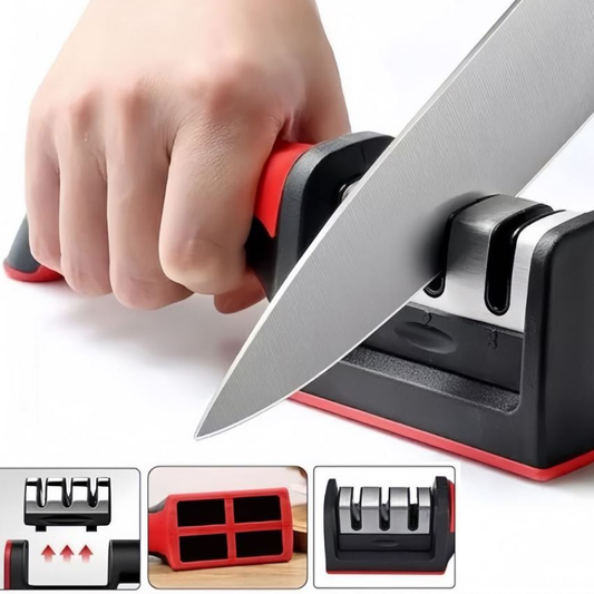 Afiador De Faca 3 Estágios Amolador Profissional Com Afiação Rápida Em Aço Inoxidável